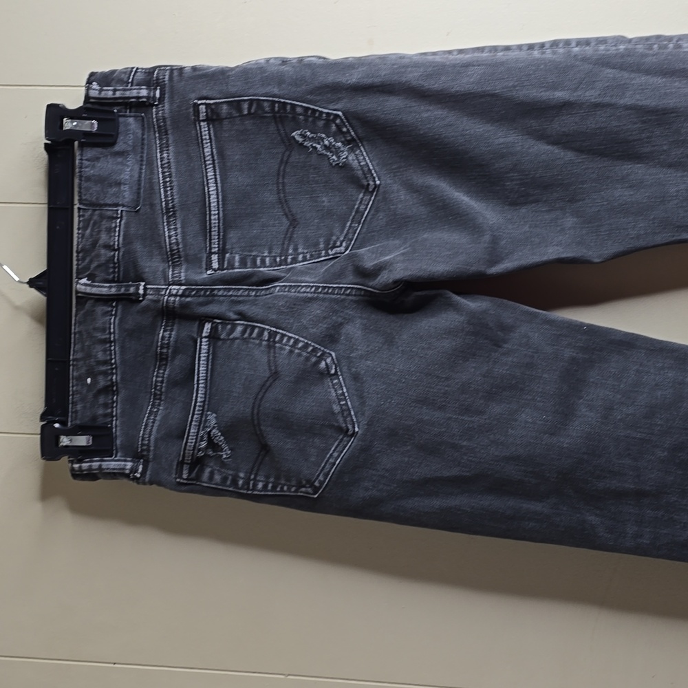American Eagle Skinny Next Level Flex Distressed Gray Jeans W26 L30 - Picture 7 of 7